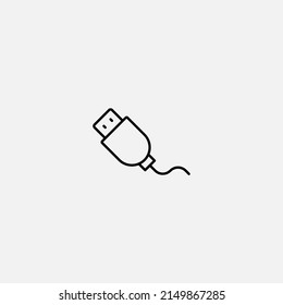 Vector de signo de icono de cable Usb,Símbolo, ilustración de logotipo para web y móvil