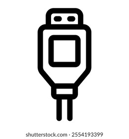 Usb cable icon with simple and line style