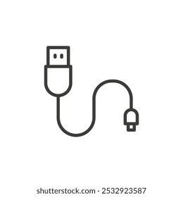 Usb cable icon Simple outline vector logo
