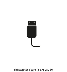 USB cable icon vector isolated