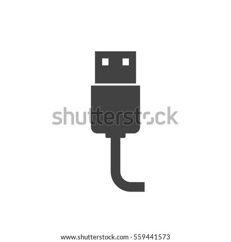 USB cable icon vector isolated