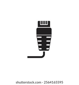 Usb cable icon vector. usb cable line icon in white and black colors. usb cable flat vector icon from usb cable collection for web, mobile apps and ui.