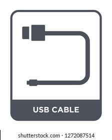 usb cable icon vector on white background, usb cable trendy filled icons from Electronic stuff fill collection, usb cable simple element illustration