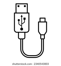 USB cable icon vector on trendy style for design and print