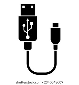 USB cable icon vector on trendy style for design and print
