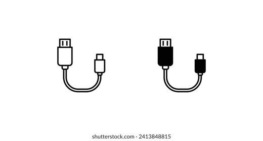 icono de cable usb con ilustración de material vectorial de fondo blanco