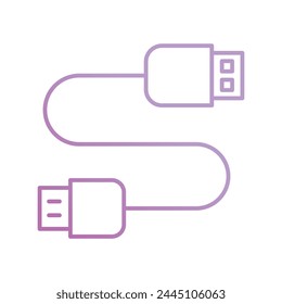 usb cable icon with white background vector stock illustration
