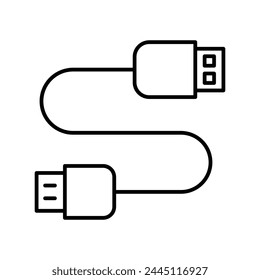 usb cable icon with white background vector stock illustration