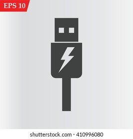 usb cable Icon.Charger vector icon