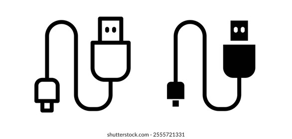 USB cable icons for web ui designs