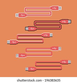 usb cable isolated on white, Vector graphic