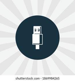 USB cable isolated vector icon. digital technologies design element