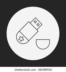 usb cable line icon