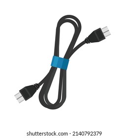 Línea de cable USB en diseño plano de moda vector aislado sobre fondo blanco, diseño gráfico de objetos.