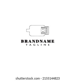 usb cable logo cartoon icon design template black modern isolated vector