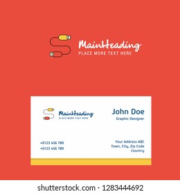 USB cable logo Design with business card template. Elegant corporate identity. - Vector