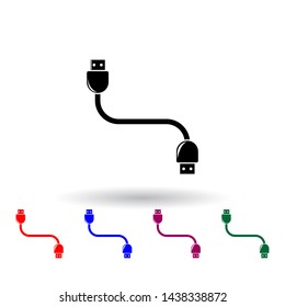 USB cable multi color icon. Elements of technology set. Simple icon for websites, web design, mobile app, info graphics