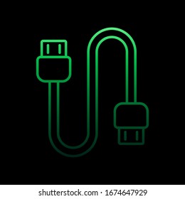 Usb cable nolan icon. Simple thin line, outline vector of computer hardware icons for ui and ux, website or mobile application
