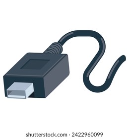 Cable Usb para teléfonos vectores ilustración de dibujos animados aislados en un fondo blanco.
