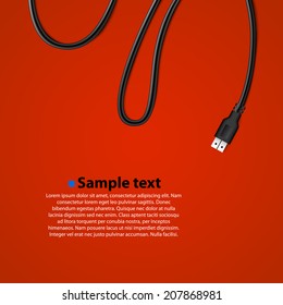 USB Cable Plug isolated Background. Vector illustration