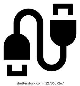USB Cable Plug Vector Icon