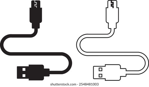 Conjunto de iconos de puerto de cable USB. USB tipo C Un rayo y micro USB cargador de teléfono móvil colección de Vector aislado transparente. Símbolo del adaptador del enchufe. Conector de dispositivo Electrónica. Signo del cargador del smartphone