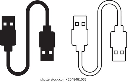 Conjunto de iconos de puerto de cable USB. USB tipo C Un rayo y micro USB cargador de teléfono móvil colección de Vector aislado transparente. Símbolo del adaptador del enchufe. Conector de dispositivo Electrónica. Signo del cargador del smartphone