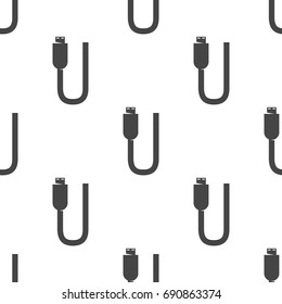 USB cable seamless pattern. Vector illustration for backgrounds