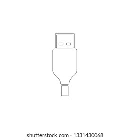 USB cable. simple flat vector icon illustration. outline line symbol - editable stroke