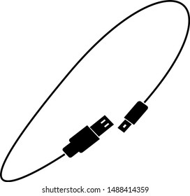 Usb Cable Vector Art Illustration.
usb cable Icon.
Connectors and sockets for PC and mobile devices. 