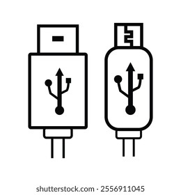 USB cable vector art illustration.