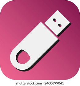 Usb Cable Vector Glyph Gradient Background Icon For Personal And Commercial Use.
