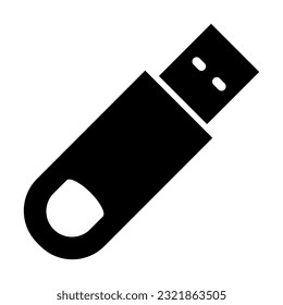 Usb Cable Vector Glyph Icon For Personal And Commercial Use.


