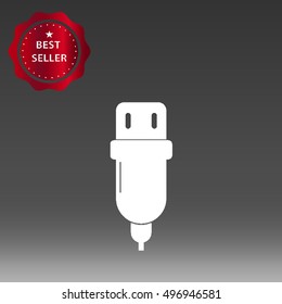USB Cable Vector Icon Illustration 