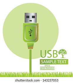 Usb cable vector illustration.