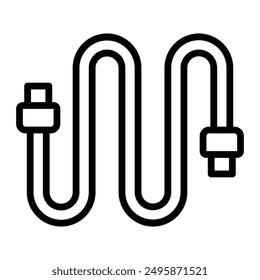 Usb Cable Vector Line Icon Design