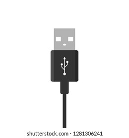 USB cables. USB connection. Vector illustration, flat design.