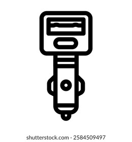 usb car charger accessory line icon vector. usb car charger accessory sign. isolated contour symbol black illustration