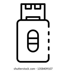 Usb card icon. Outline usb card vector icon for web design isolated on white background