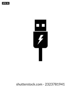 Símbolo de icono de carga USB Ilustración vectorial plana para plantilla de diseño gráfico y web.