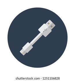 USB charger flat icon. You can be used charger icon for several purposes like: websites, UI, UX, print templates, promotional materials, info-graphics, web and mobile phone apps.