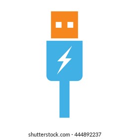 usb charging icon on white background