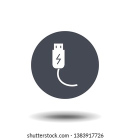 Usb charging plug icon. Modern simple icon style for graphic and web design, logo. EPS10