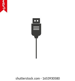icono del enchufe de carga USB en fondo blanco. Flash USB, icono de disco flash en diseño plano moderno. Ilustración gráfica vectorial. Adecuado para diseño de sitios web, logotipo, aplicación y ui. EPS10