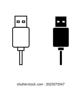 icono de enchufe de carga usb en fondo blanco
