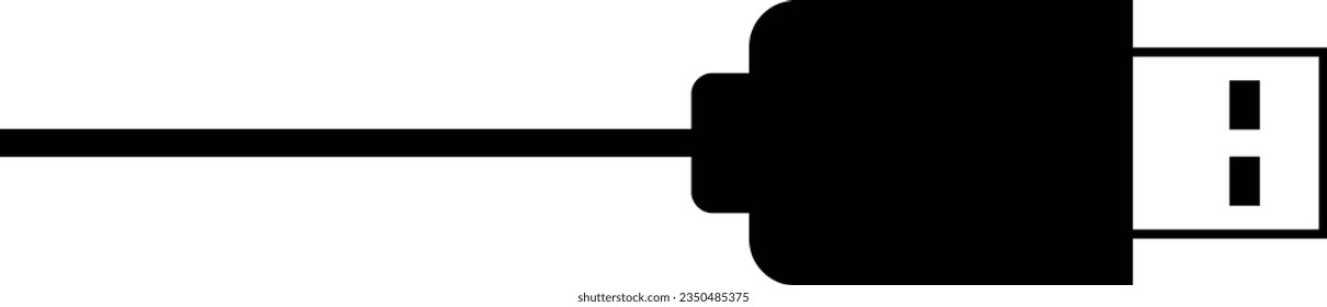 USB-Ladekabel-Symbol auf weißem Hintergrund