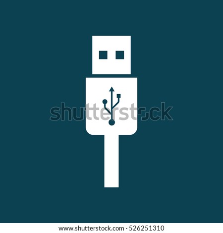 usb charging plug icon on blue background