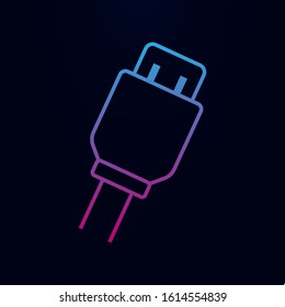 Usb charging plug nolan icon. Simple thin line, outline vector of web icons for ui and ux, website or mobile application