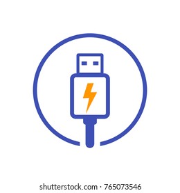 Usb Charging Plug Vector Icon