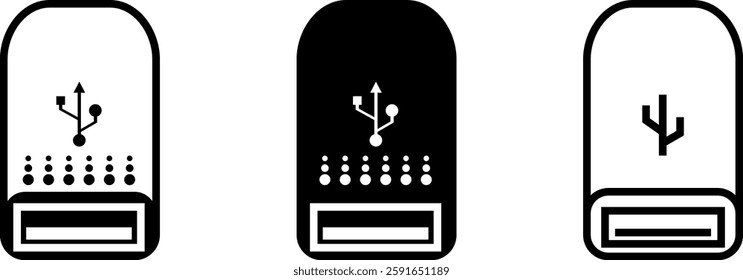 USB charging port backpack icon , Vector illustration